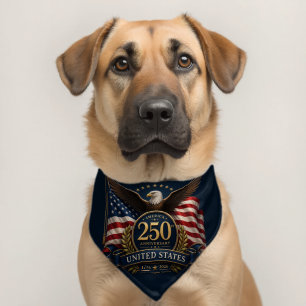 250th Anniversary USA Patriotic Keepsake Pet Bandana Collar