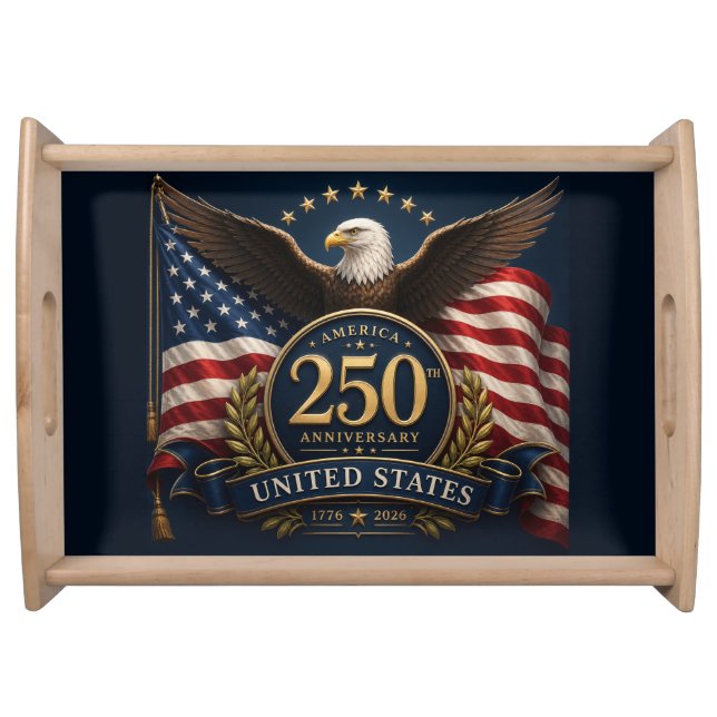 250th Anniversary USA Patriotic Keepsake Serving Tray (Front)