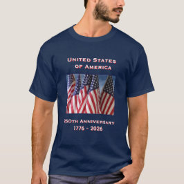 250th Anniversary USA Patriotic Navy Blue T-Shirt