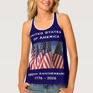 250th Anniversary USA Patriotic Navy Blue Tank Top