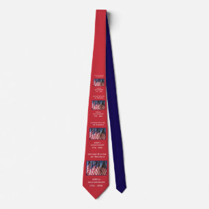 250th Anniversary USA Patriotic Red and Dark Blue Neck Tie