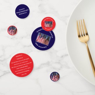 250th Anniversary USA Patriotic Red Blue Table