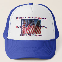250th Anniversary USA Patriotic Royal Blue Trucker Hat