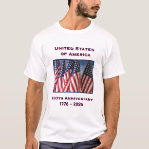 250th Anniversary USA Patriotic White T-Shirt