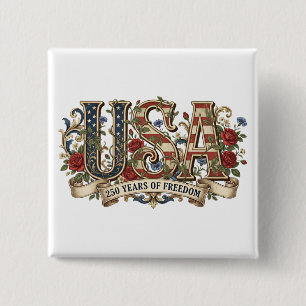 250th Anniversary USA Semiquincentennial Button