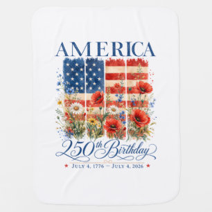 250th Anniversary USA Women 4th of July America 25 Baby Blanket