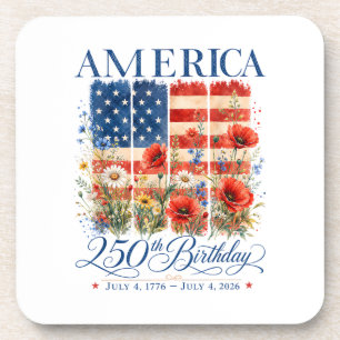 250th Anniversary USA Women 4th of July America 25 Beverage Coaster
