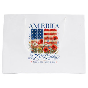 250th Anniversary USA Women 4th of July America 25 Large Gift Bag