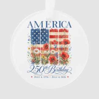 250th Anniversary USA Women 4th of July America 25 Ornament