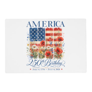 250th Anniversary USA Women 4th of July America 25 Placemat