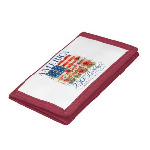 250th Anniversary USA Women 4th of July America 25 Trifold Wallet