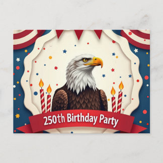 250th birthday invitation postcard