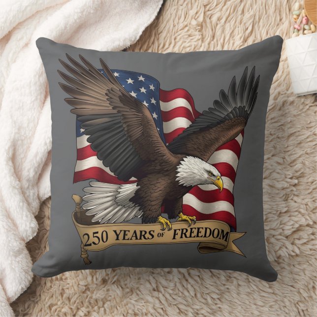 250th Birthday of America Throw Pillow (Blanket)