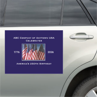 250th Birthday USA Patriotic American Flag Red Car Magnet