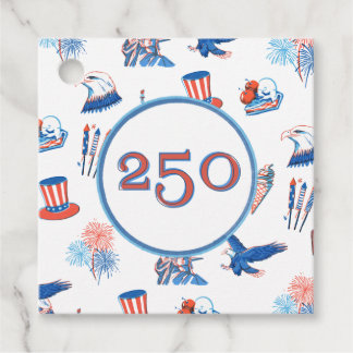 250th Fourth of July Patriotic Watercolor Party Favor Tags