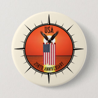 250th Independence Day Anniversary Eagle and Flag Button