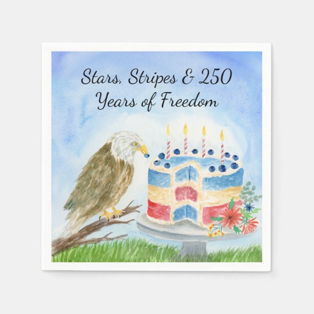 250th Independence Day Bald Eagle Napkins (Front)