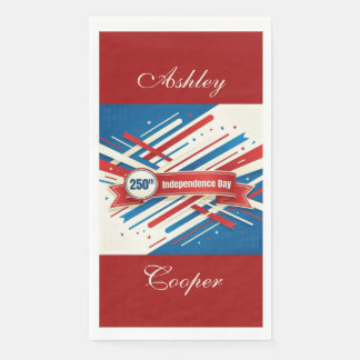 250th independence Day Modern Typography Patriotic Paper Guest Towels