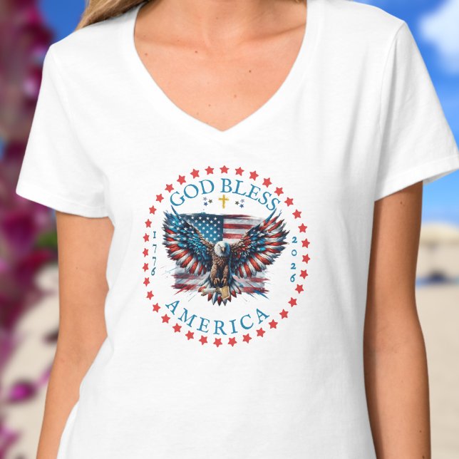 250th US God Bless America Blessed is the Nation T-Shirt (Creator Uploaded)