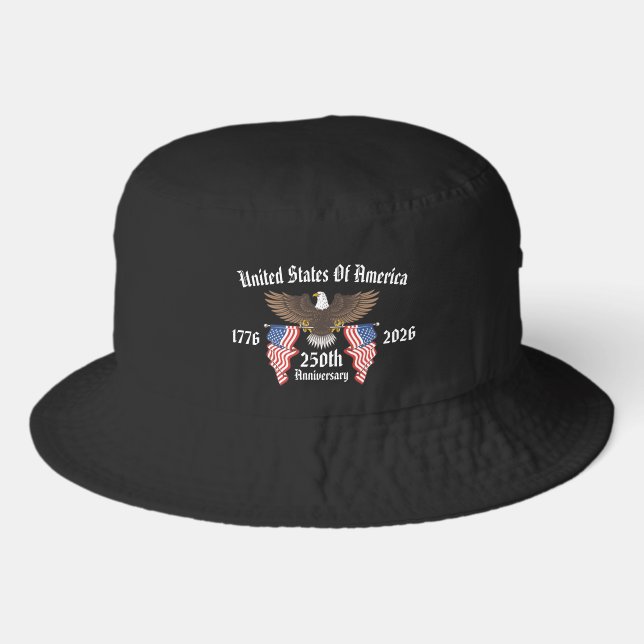 250th USA Anniversary 4th Of July Independence Day Bucket Hat (Front)