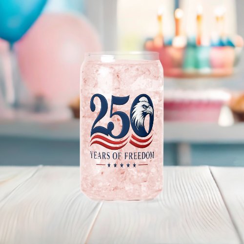250th USA Anniversary Can Glass