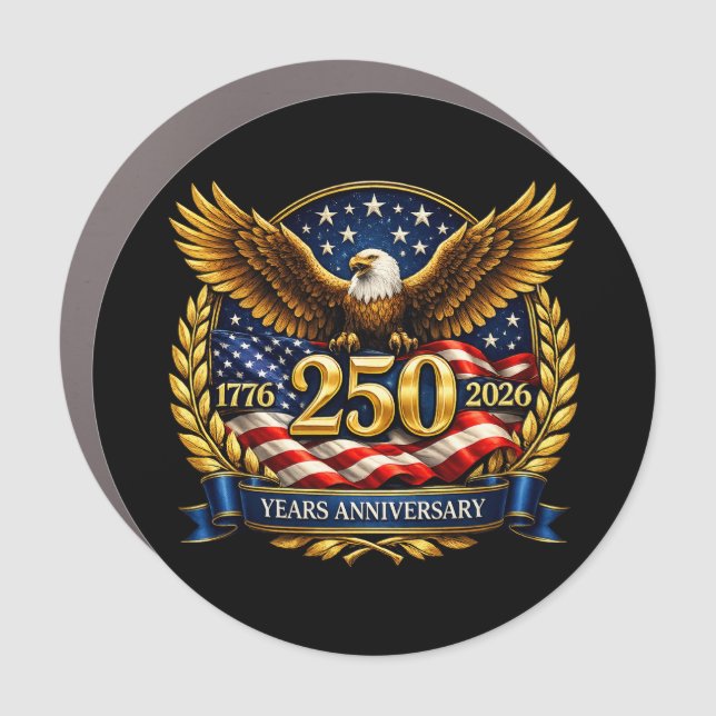250th USA Anniversary Eagle Emblem  Car Magnet (Front)