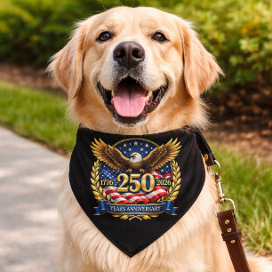 250th USA Anniversary Eagle Emblem  Pet Bandana Collar