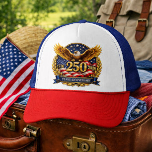 250th USA Anniversary Eagle Emblem  Trucker Hat
