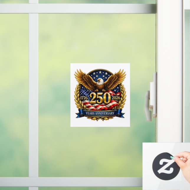 250th USA Anniversary Eagle Emblem  Window Cling (Home)