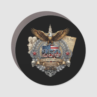250th USA Anniversary Eagle Skull Emblem Car Magnet