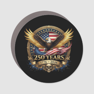 250th USA Anniversary Eagle Skull Emblem Car Magnet