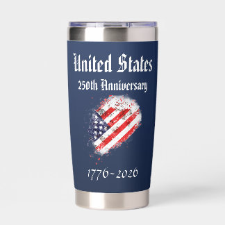 250th USA Anniversary Water Bottle Insulated Tumbler