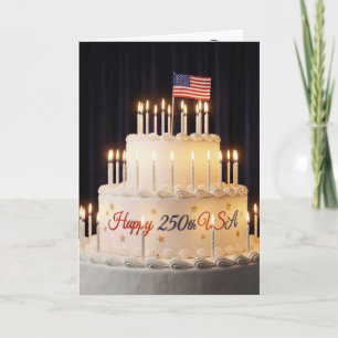 250th USA Birthday Cake Flag Card