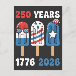 250th Years 1776 2026 4th July Ice Cream  Postcard