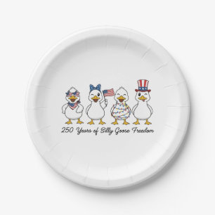 250th Years of Silly Goose Freedom Semiquincentenn Paper Plates