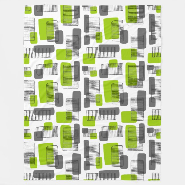 251215 - Green and Gray Fleece Blanket (Front)