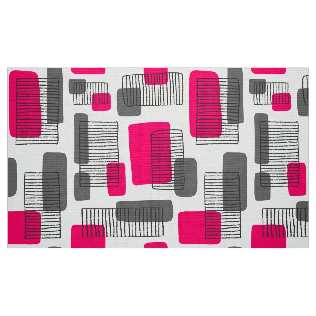 251215 - Neon Red and Gray Fabric (Fat Quarter)