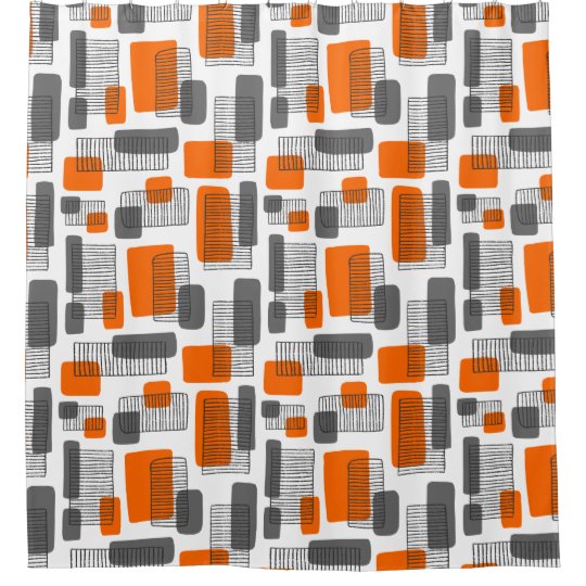 251215 Orange And Gray Shower Curtain Zazzle Com