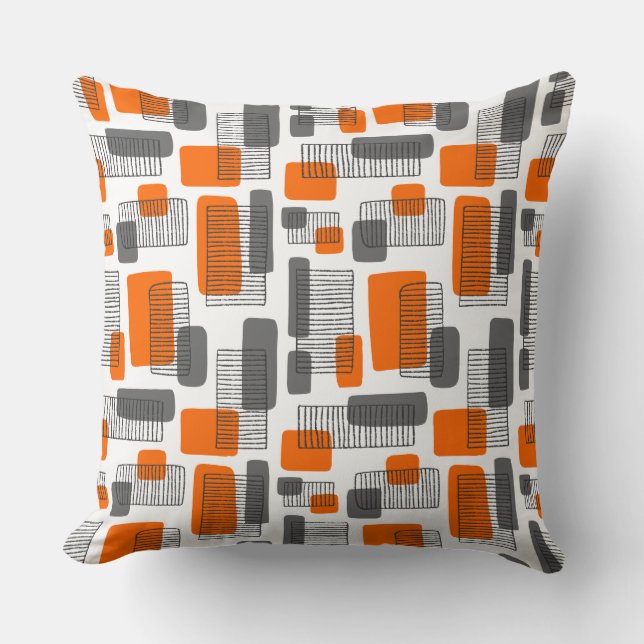 251215 - Orange and Gray Throw Pillow (Front)