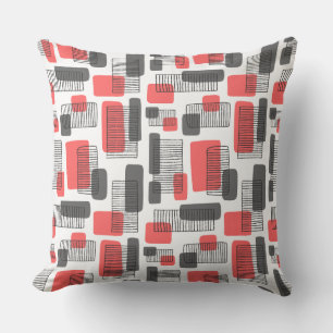 251215 - Tropical Pink and Gray Throw Pillow