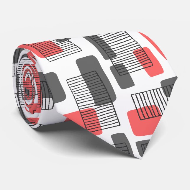 251215 - Tropical Pink and Gray Tie (Rolled)