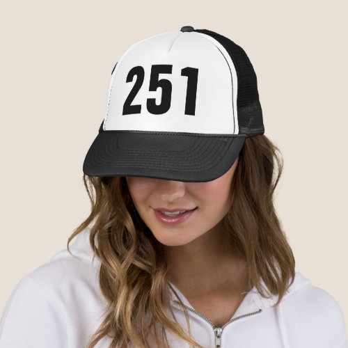 251 Alabama Area Code Trucker Hat