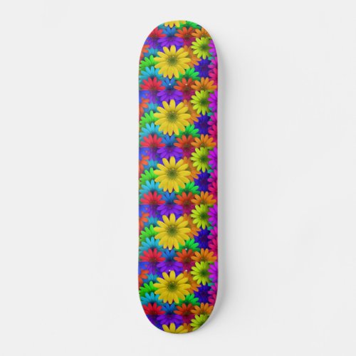 257153 BRIGHT COLORFUL DAISY FLOWERS BACKGROUNDS P SKATEBOARD DECK