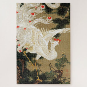 25. 老松白鳳図, 若冲 Pine-tree and Phoenix, Jakuchu Ito Jigsaw Puzzle