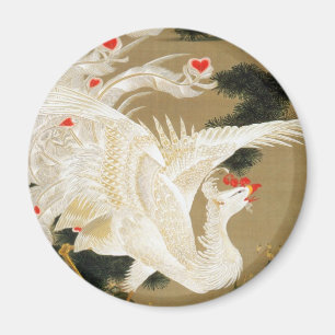 25. 老松白鳳図, 若冲 Pine-tree & Phoenix, Jakuchu Magnet