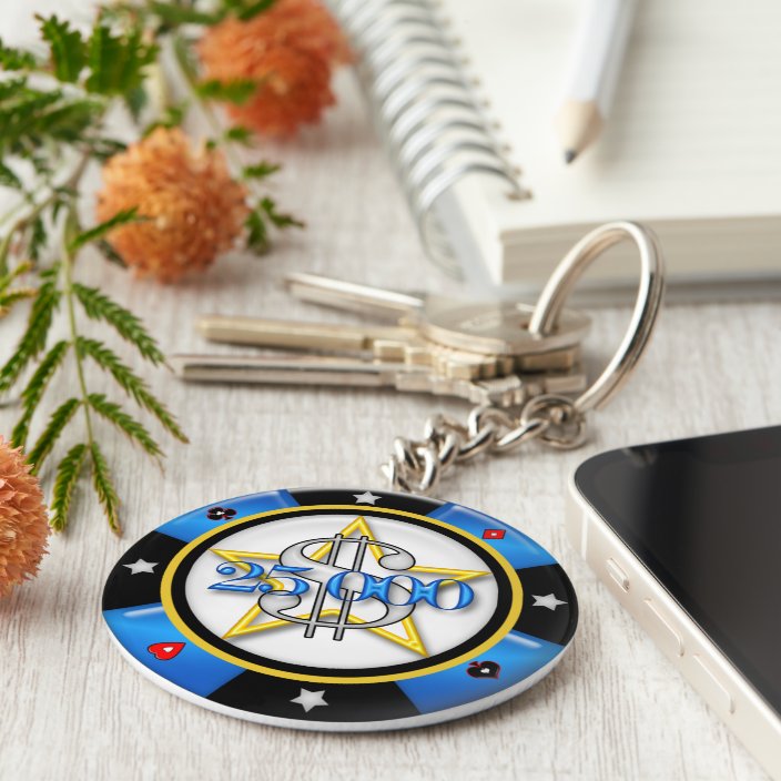 25,000.00 Poker Casino Gambling Chip Keychain