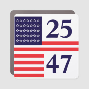 25/47 Patriotic Car Magnet