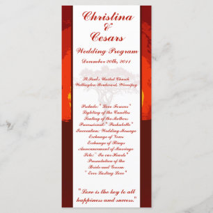 25 4 x 9 Wedding Program Red Sunset in Africa