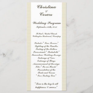 25 4x9 Wedding Program Birdcage/Gray Stripes cage