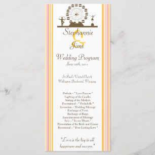 25 4x9 Wedding Program Carnival